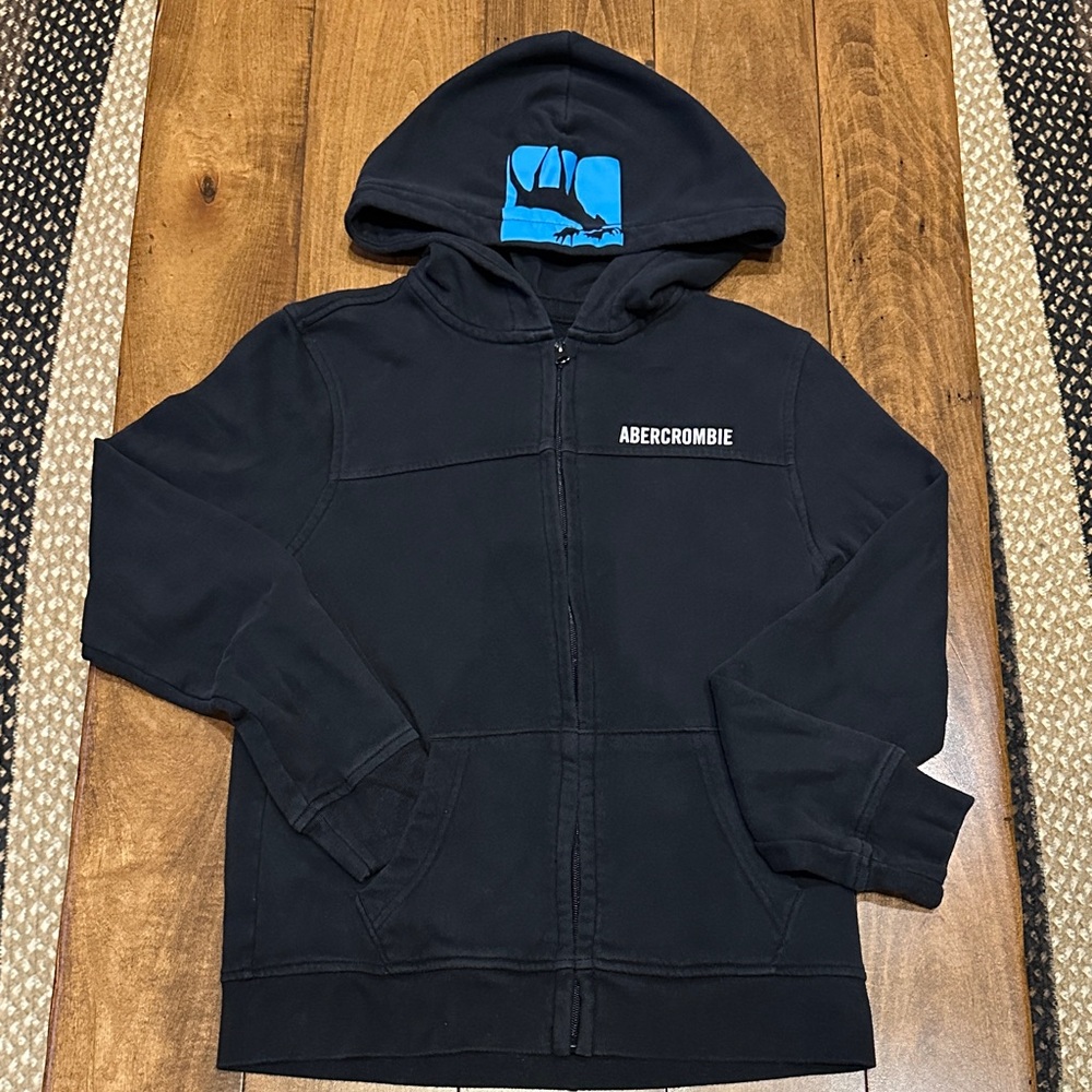 Abercrombie & Fitch Kids Dark Navy Hoodie with Blue Logo “Size 13/14”